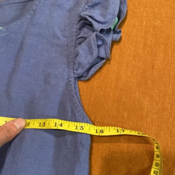 Periwinkle Ruffle Linen Dresss - Picture 5 of 8